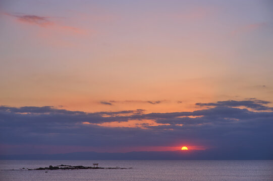 日本の風景、夕暮れの湘南