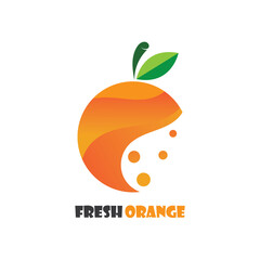 Fresh Orange fruit logo inspiration template icon illustration design