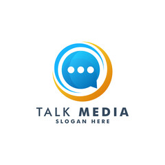 Chat logo template. Talk icon logotype vector illustration