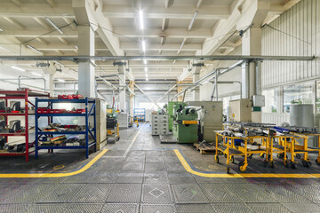 The interior of the metalworking shop. Modern industrial enterprise.
