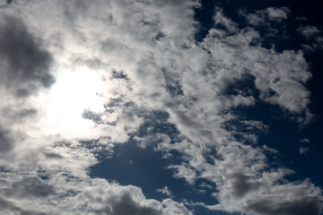 View to blue sky and clouds