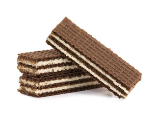 Cocoa wafers filled with white cream