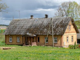 Fototapeta na wymiar a traditional and simple country house, beautiful spring time