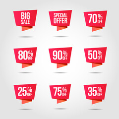 Set of Discount offer price label 