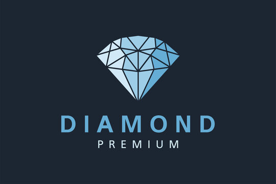 Diamond logo Flat Minimalist design vector illustration