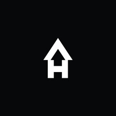 Logo design of H HH in vector for construction, home, real estate, building, property. Minimal awesome trendy professional logo design template on black background.