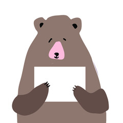 Bear illustration for your design:card, poster, wall
