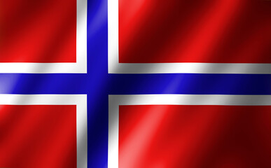 3D rendering of the waving flag Norway