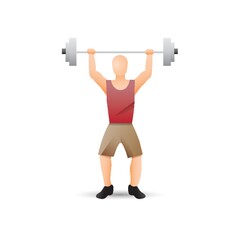 Man lifting barbell