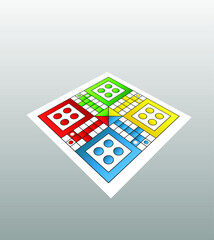 Classic family board game, Vector ludo board family game