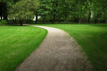 Fototapeta na wymiar Stone path in the park