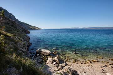 Fototapeta na wymiar Beautiful Adriatic sea shore with rocks