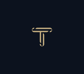 luxury letter T logo design element