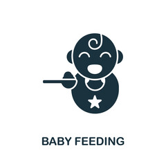 Baby Feeding icon. Monochrome simple Baby Feeding icon for templates, web design and infographics