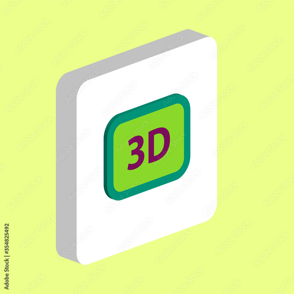 Poster three dimensional computer symbol
