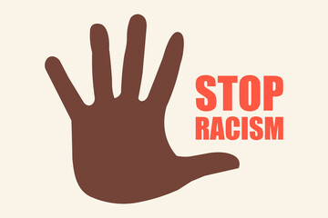 Stop racism icon. Black lives matter concept. Template for background, banner, poster with text. Vector illustration.