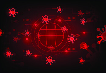 Covid-19 coronavirus concept spread of infection virus disease around the world.