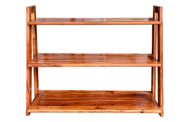 Empty wooden shelf vintage cabinet like box isolated