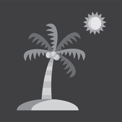 Sun and coconut tree