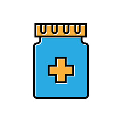 medicine bottle filled outline icon vector design