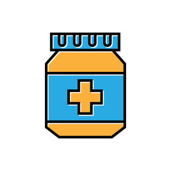medicine bottle filled outline icon vector design
