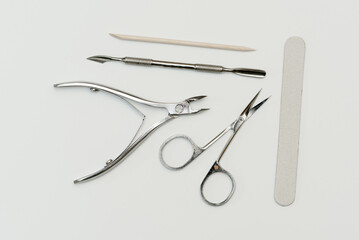 Set for manicure and Pedicuru on white background