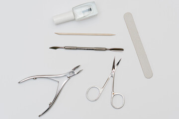 Set for manicure and Pedicuru on white background