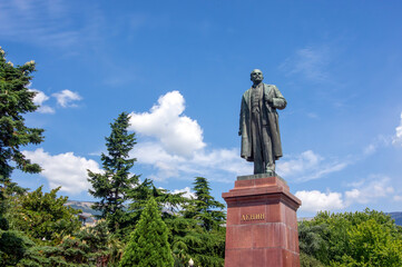 Statue of Lenin against a blue sky, Yalta, Ukraine