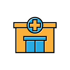 hospital filled outline icon vector design