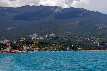 Fototapeta premium Scenery on boat trip from Yalta to Alupka, Crimea, Ukraine
