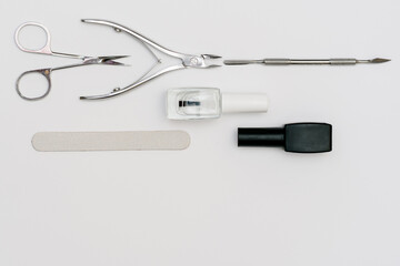 Set for manicure and Pedicuru on white background