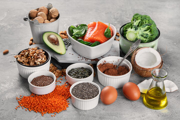 Food sources of omega 3 and healthy fats.