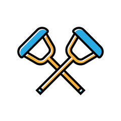 crutches filled outline icon vector design