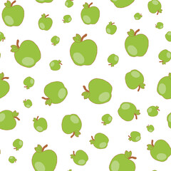 Green apple handdraw vector repeat pattern print background design