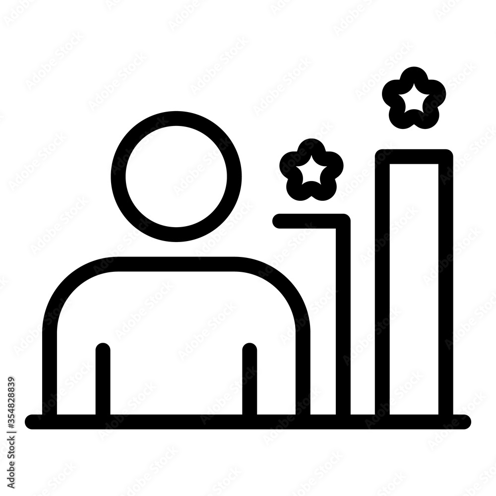 Poster star graph chart icon. outline star graph chart vector icon for web design isolated on white backgro