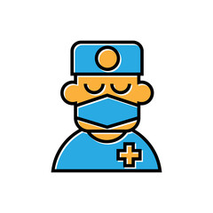 surgeon filled outline icon vector design