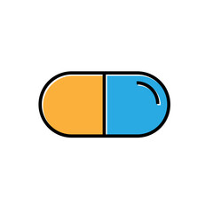 capsule pills filled outline icon vector design