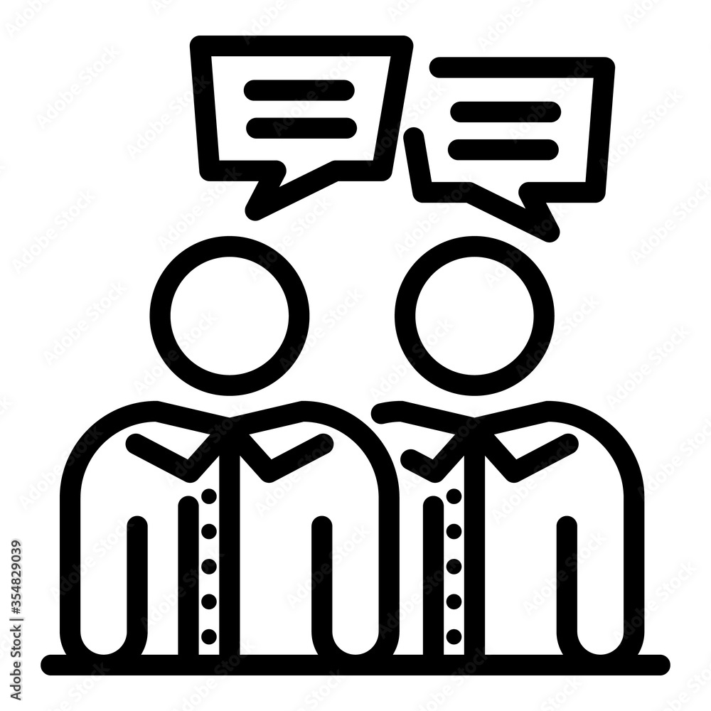 Poster translator team icon. outline translator team vector icon for web design isolated on white backgroun