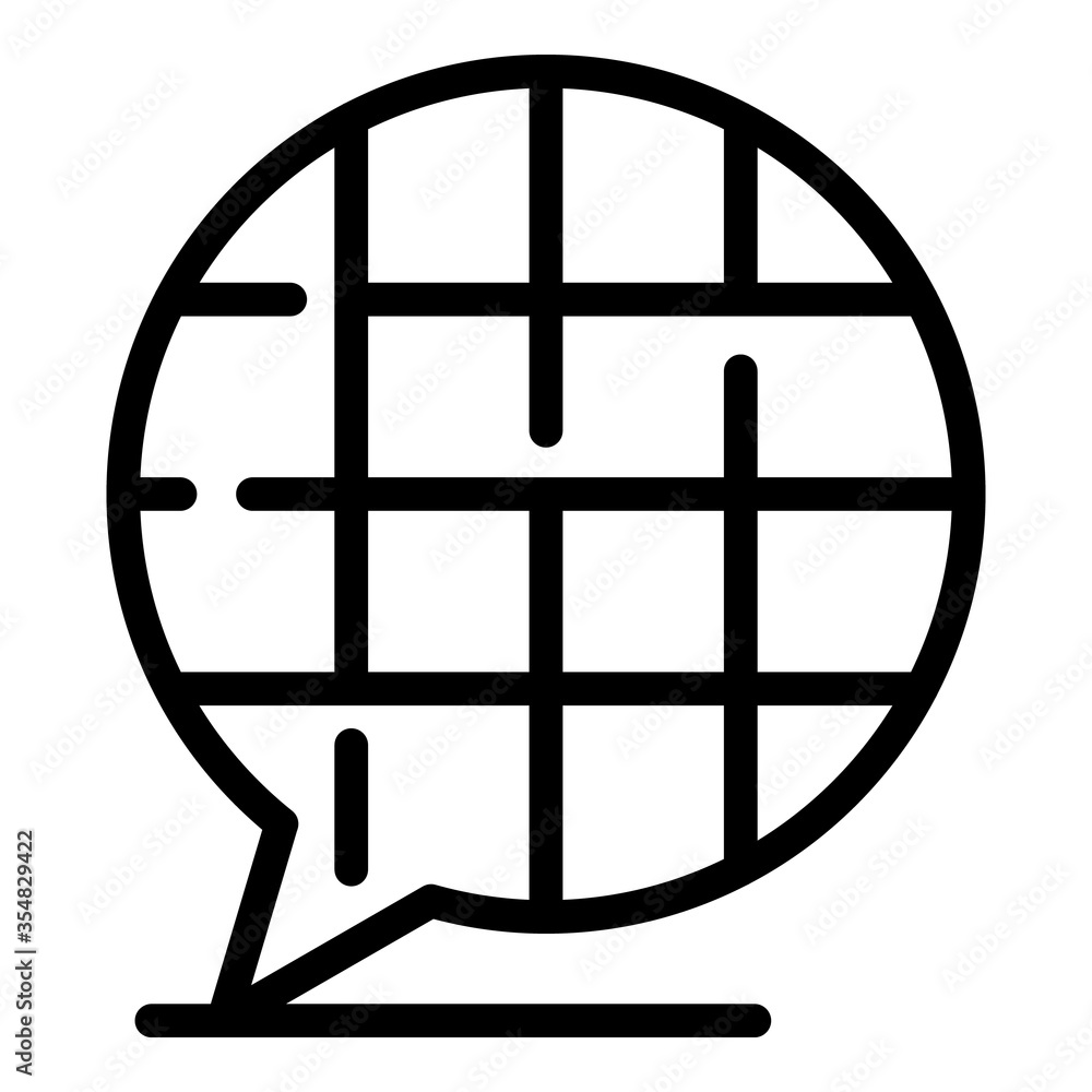 Poster chat translator icon. outline chat translator vector icon for web design isolated on white backgroun