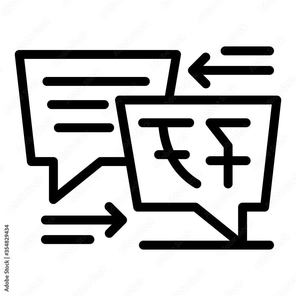 Poster translator interpreter icon. outline translator interpreter vector icon for web design isolated on w