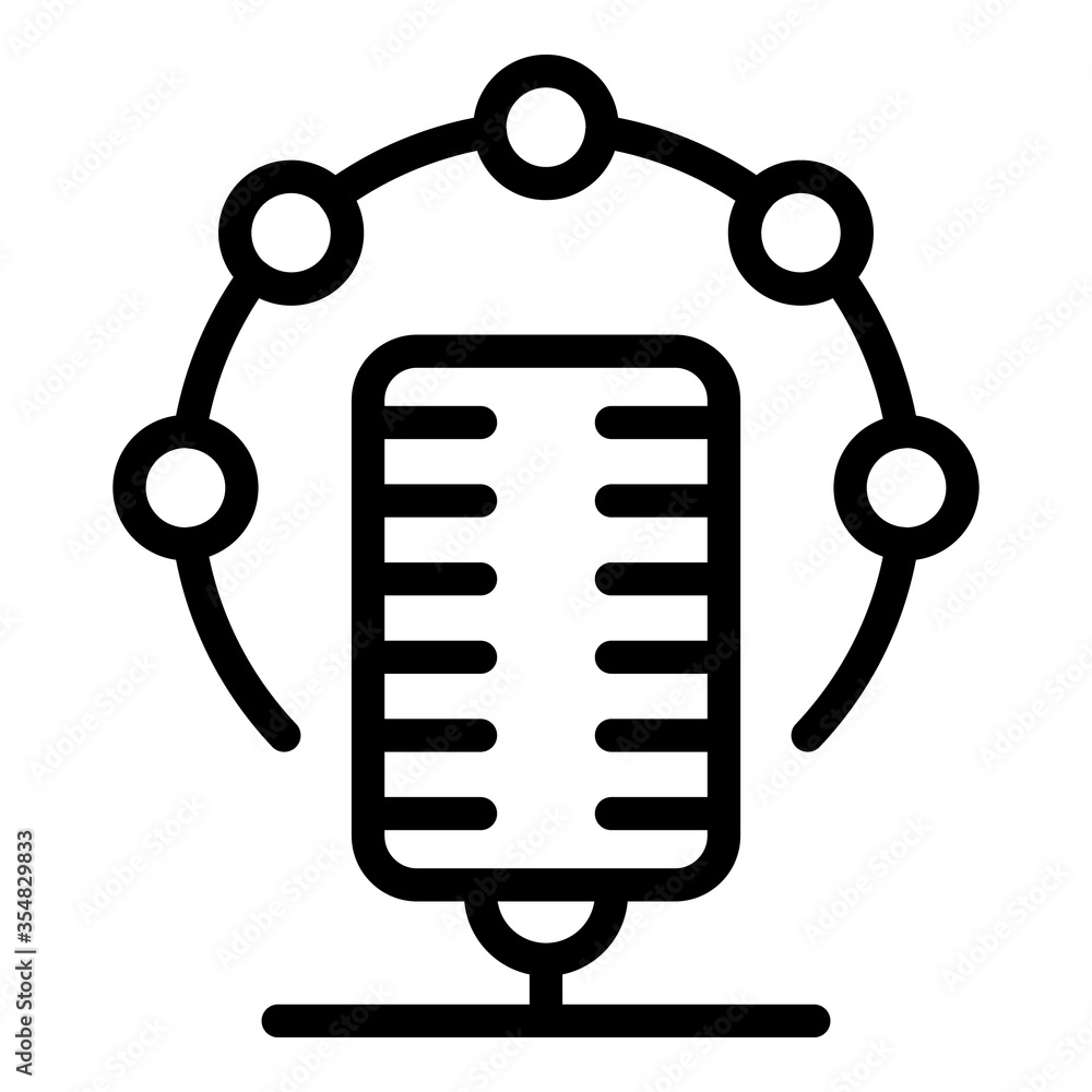 Poster translator microphone icon. outline translator microphone vector icon for web design isolated on whi
