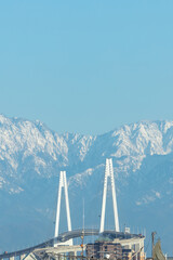 富山県 新湊大橋 立山連峰