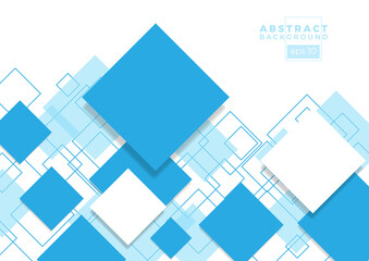 Pixel Vector abstract background with blue squares. Banner Design template for Brochure, Flyer or Depliant for business purposes.