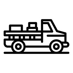 Farmer pickup car icon. Outline farmer pickup car vector icon for web design isolated on white background