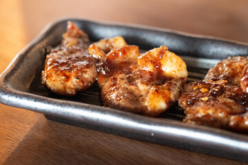 Steak dinner on a restaurant table