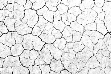 Texture soil dry crack background pattern of drought lack of water of nature white black old broken.