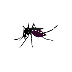 illustration of mosquito aides, white background vector