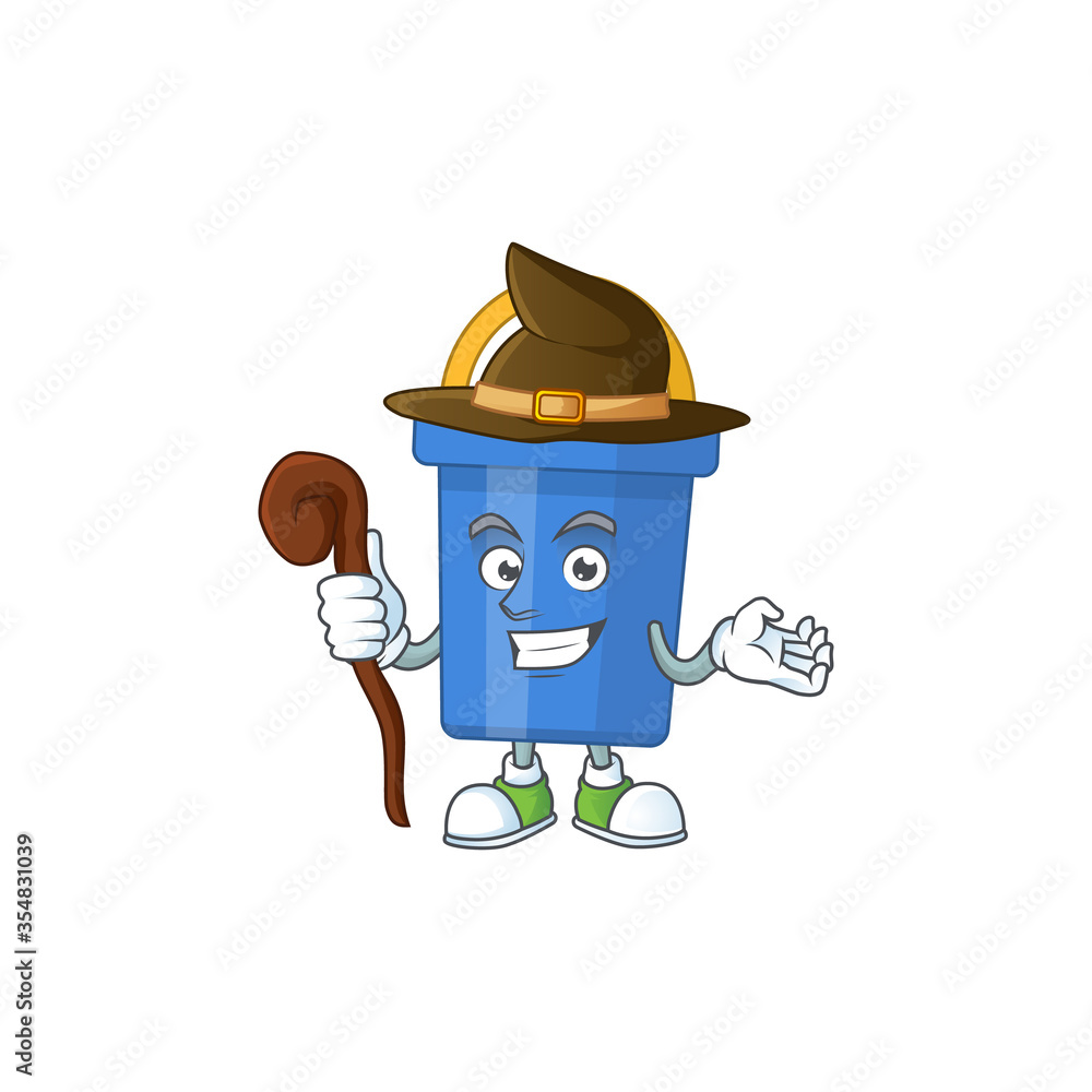 Canvas Prints sneaky and tricky Witch blue sand bucket cartoon drawing concept