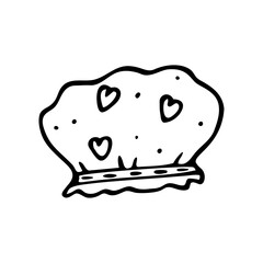 Hand drawn shower cap isolated on a white background. Doodle, simple outline illustration. It can be used for decoration of textile, paper and other surfaces.