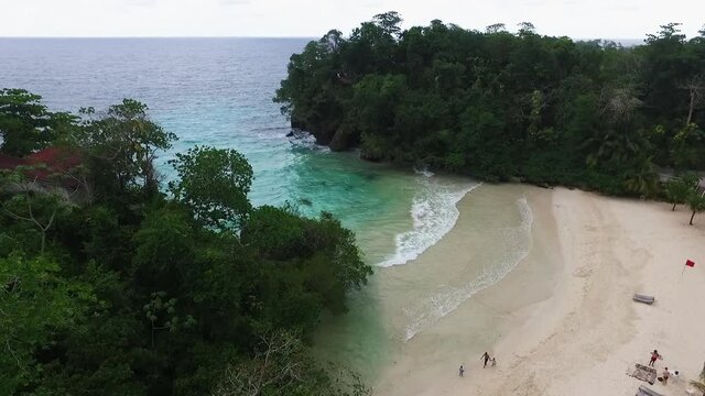 Aerial of Frenchman's Cove beach in Jamaica